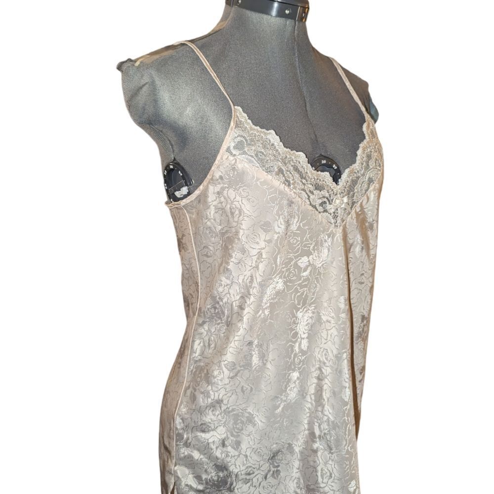 Vintage California Miss cream floral‎ print chemise nightgown lingerie - Picture 4 of 7